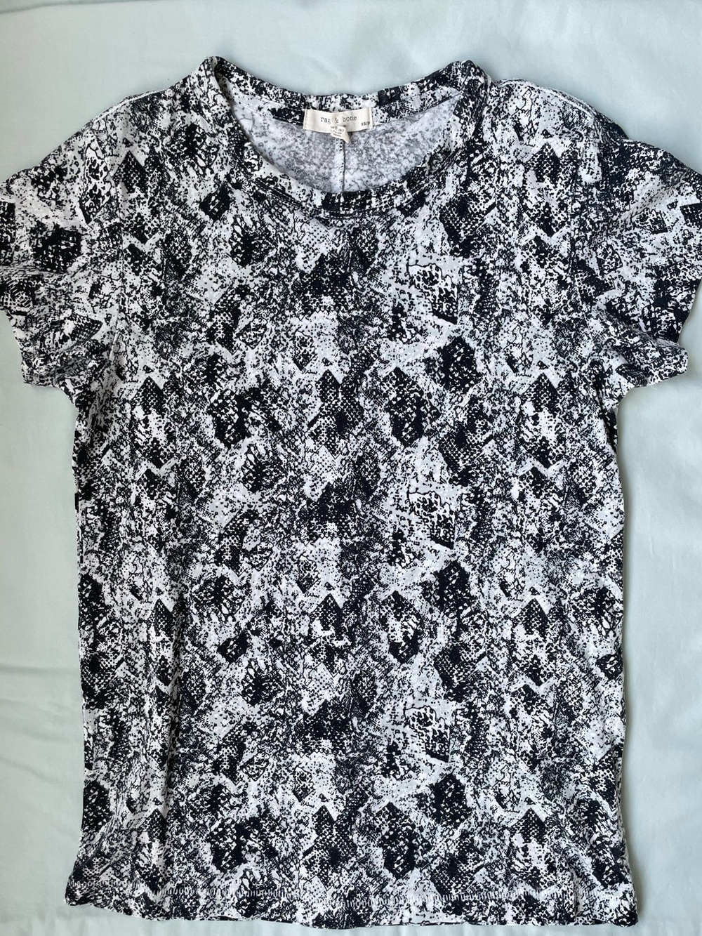 Rag & Bone Snake Print Organic Cotton Tee XS Worn Once